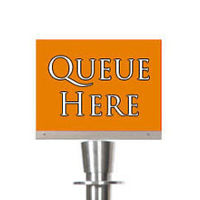A5 Silver Landscape Sign Holder Clip attachment for Rope Queue Barrier Pole