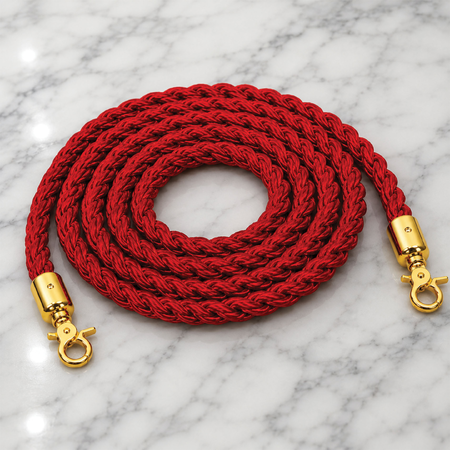 Red Cord for Gold Rope Queue Barrier Poles