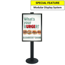 A1 Poster Holder on Black Combo Pole 1450mm High - Single Sided