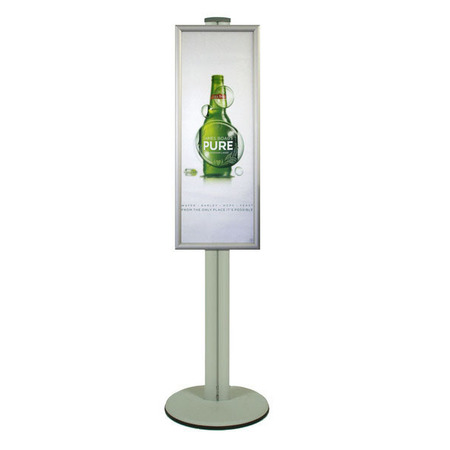 Half A1 Poster Holder on Siver Combo Pole 1450mm High - Single Sided
