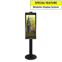 Half A1 Poster Holder on Black Combo Pole 1450mm High - Single Sided