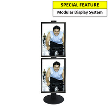 2 x A2 Poster Holder on Black Combo Pole 1450mm High - Single Sided