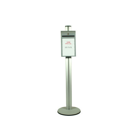 Steel Suggestion Box on Siver Combo Pole 1450mm High - Single Sided