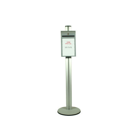Steel Suggestion Box on Silver Combo Pole 1450mm High - Single Sided