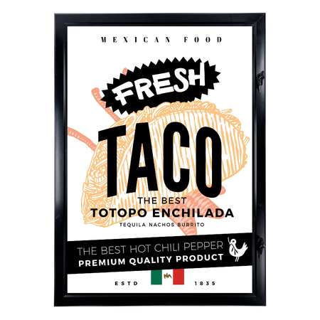 Black A0 Lockable Water Resistant Showboard                     