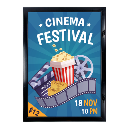 Black A1 Lockable Water Resistant Showboard