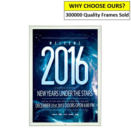 A3 Lockable Silver Snap Frame