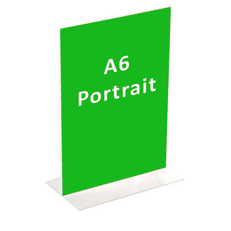 DOUBLE SIDED T-SHAPE SIGN HOLDER - A6 PORTRAIT