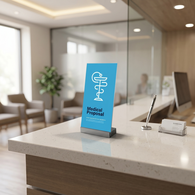 Aluminium Portrait DL Angled Sign Holder