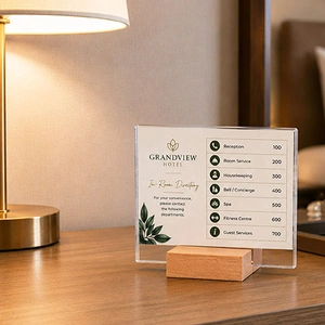 Wood A7 Landscape Mini Straight Sign Holder