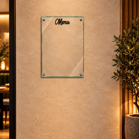 Glass Board with Menu Printed 600 x 400mm