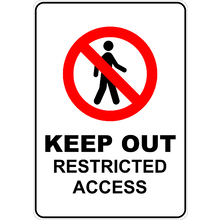 PRINTED ALUMINUM A2 SIGN - Keep Out Restricted Sign