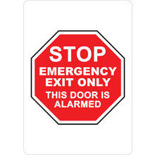 PRINTED ALUMINUM A3 SIGN - Stop Emergency Exit Only Sign