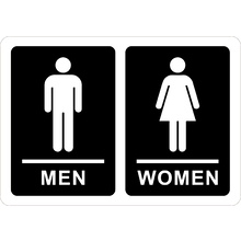 PRINTED ALUMINUM A2 SIGN - Men Women Toilet Sign