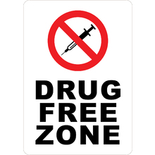 PRINTED ALUMINUM A4 SIGN - Drug Free Zone Sign
