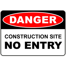 PRINTED ALUMINUM A2 SIGN - Construction Site No Entry Sign