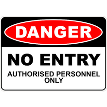 PRINTED ALUMINUM A3 SIGN - No Entry Authorized Personnel Only Sign