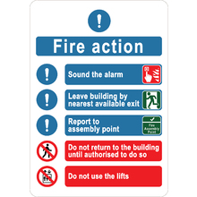 PRINTED ALUMINUM A2 SIGN - Fire Action Sign