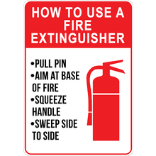 PRINTED ALUMINUM A2 SIGN - Use Of Fire Extinguisher Sign