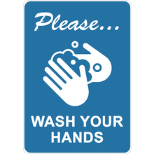 PRINTED ALUMINUM A4 SIGN - Please Wash Your Hands Sign