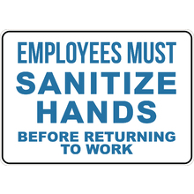 PRINTED ALUMINUM A5 SIGN - Employees Must Sanitize Hands Sign