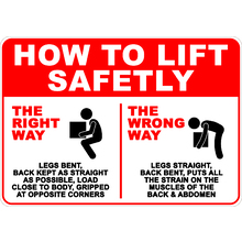 PRINTED ALUMINUM A2 SIGN - How To Lift Correctly Sign