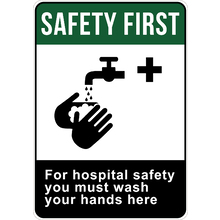 PRINTED ALUMINUM A2 SIGN - For Hospital Safety You Must Wash your Hands Sign
