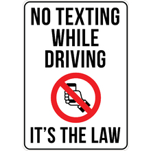 PRINTED ALUMINUM A2 SIGN - No Texting While Driving Sign