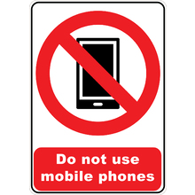 PRINTED ALUMINUM A2 SIGN - Do Not Use Mobile Phones Sign