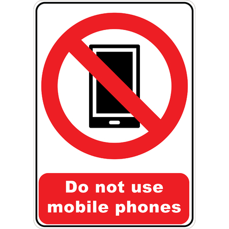 PRINTED ALUMINUM A4 SIGN - Do Not Use Mobile Phones Sign