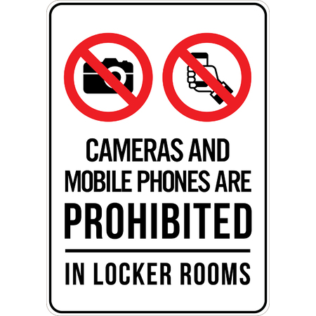PRINTED ALUMINUM A2 SIGN - Camera & Mobile Phones Are Prohibited Sign