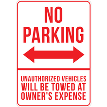 PRINTED ALUMINUM A2 SIGN - Unauthorized Vehicles Will Be Towed at Owners Expense Sign
