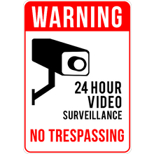 PRINTED ALUMINUM A2 SIGN - 24 Hour Video Surveillance Sign
