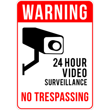 PRINTED ALUMINUM A3 SIGN - 25 Hour Video Surveillance Sign