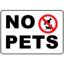 PRINTED ALUMINUM A2 SIGN - No Pets Sign