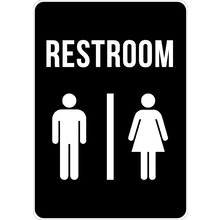 PRINTED ALUMINUM A5 SIGN - Restrooms Sign