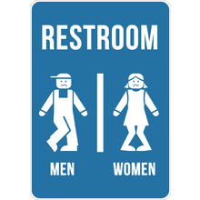 PRINTED ALUMINUM A4 SIGN - Restroom For Men & Women Sign