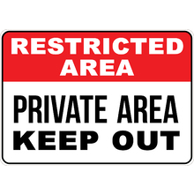 PRINTED ALUMINUM A5 SIGN - Private Property Keep Out Sign