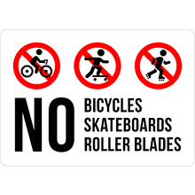 PRINTED ALUMINUM A3 SIGN - No Rollerblades Sign