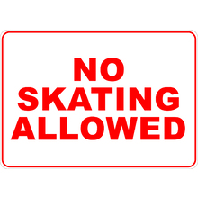 PRINTED ALUMINUM A2 SIGN - No Skating Allowed Sign