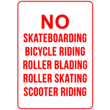 PRINTED ALUMINUM A2 SIGN - No Skatebording, bicycle, Roller or Scooter Sign