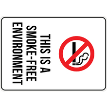 PRINTED ALUMINUM A2 SIGN - This Is A Smoke Free Environment Sign