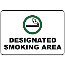 PRINTED ALUMINUM A4 SIGN - Designated Smoking Area Sign