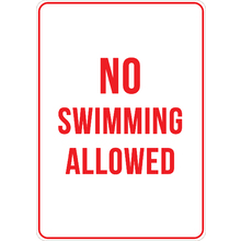 PRINTED ALUMINUM A5 SIGN - No Swimming Allowed Sign