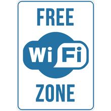 PRINTED ALUMINUM A2 SIGN - Free WI FI Zone Sign