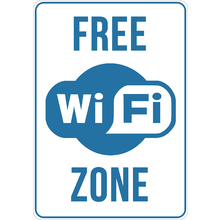 PRINTED ALUMINUM A3 SIGN - Free WI FI Zone Sign