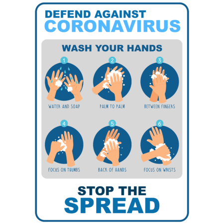 PRINTED ALUMINIUM A2 SIGN - Coronavirus Wash Hands