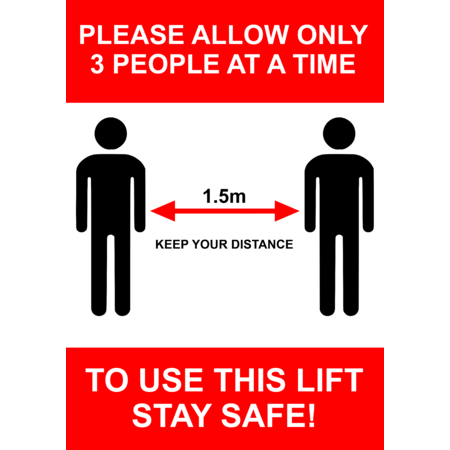 PRINTED ALUMINIUM A2 SIGN - Distance Lift Sign Red