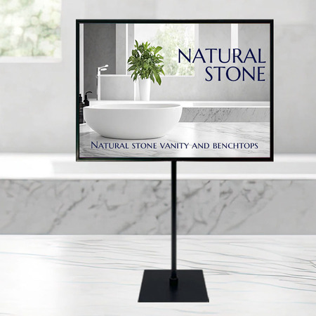 Sign and Poster Stand with A3 Landscape Frame on 385mm pole
