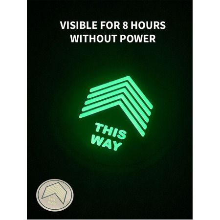 Glow in the Dark Safety Circular Floor This Way Sign